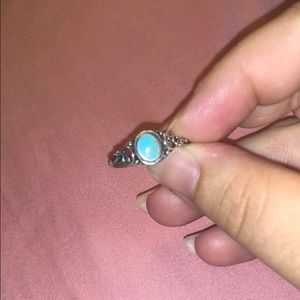Sterling silver simulated turquoise ring